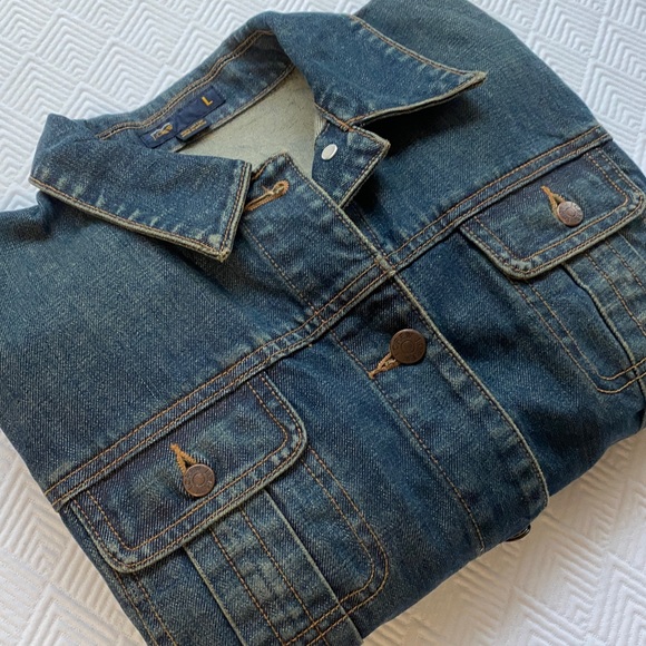 J. CREW Woman’s Jean Jacket, Size Large - Picture 9 of 9